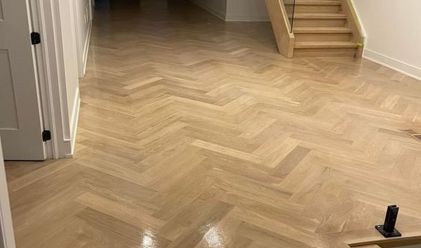 Hardwood floors in basement